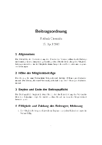 Beitragsordnung